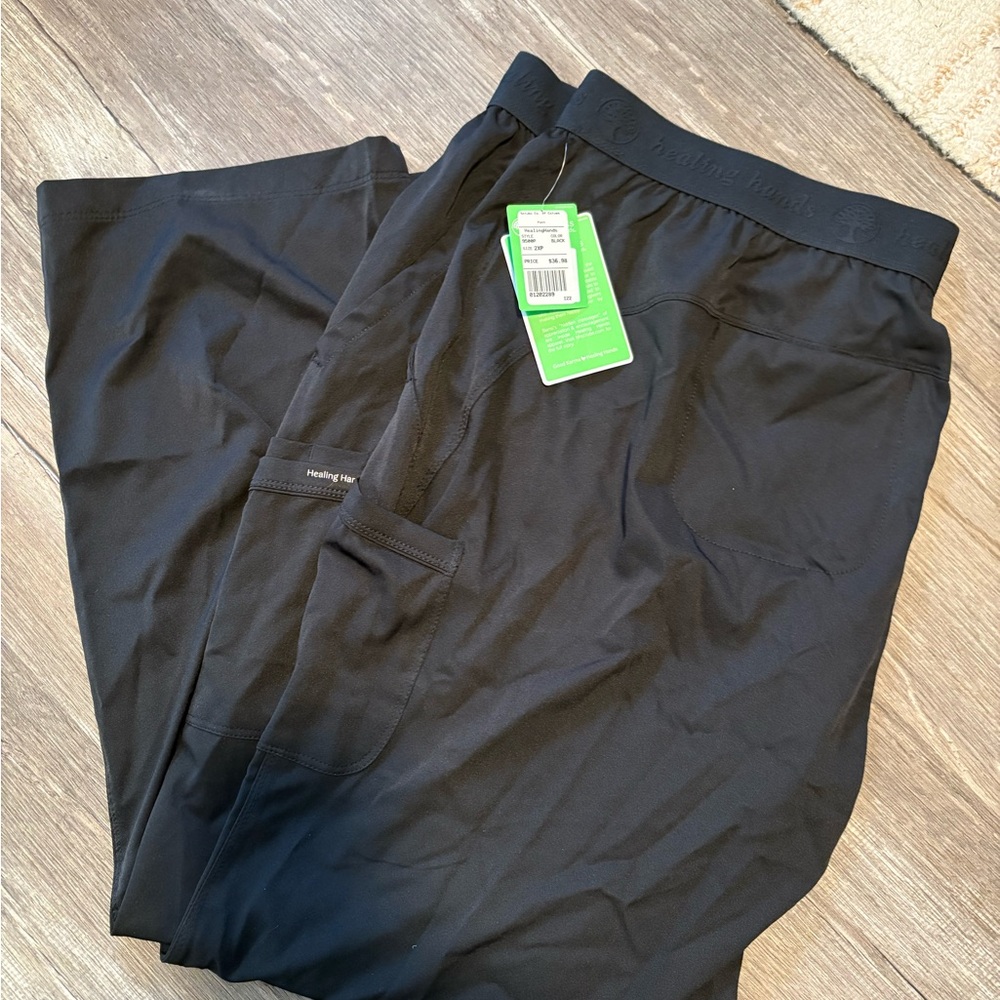 Healing Hands Black Straight Leg Pants